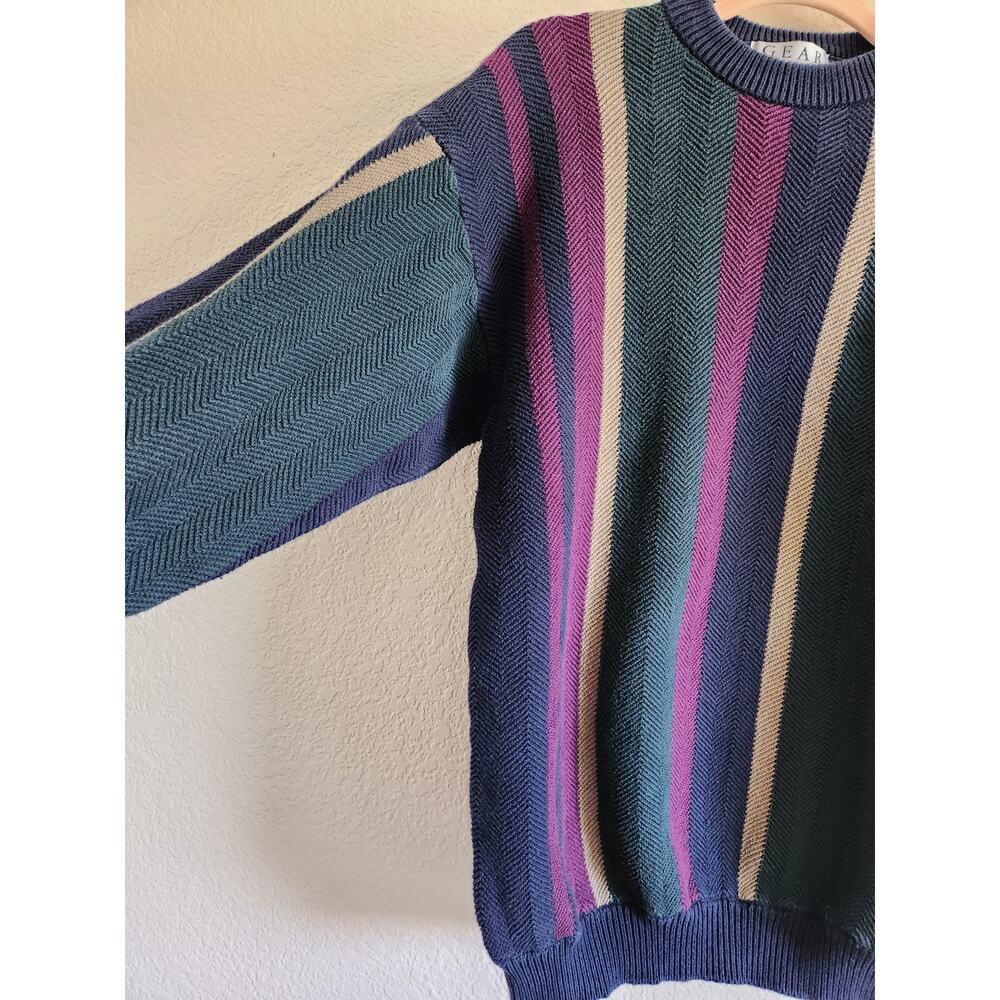 Y2k Men's Gear Retro Knit Sweater Lg - Picture 4 of 8